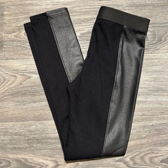 BCBGMAXAZRIA Shelby Black Faux Leather Panel Leggings Small BCBG NYE Night Out - Picture 4 of 10